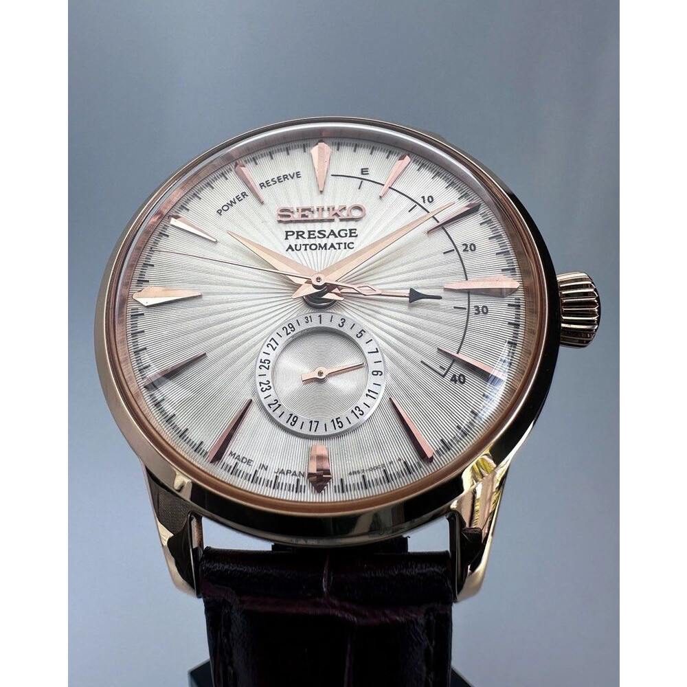 40.5mm Original Seiko Presage Cocktail Time SSA436 4R57 Rose Gold E S Watches